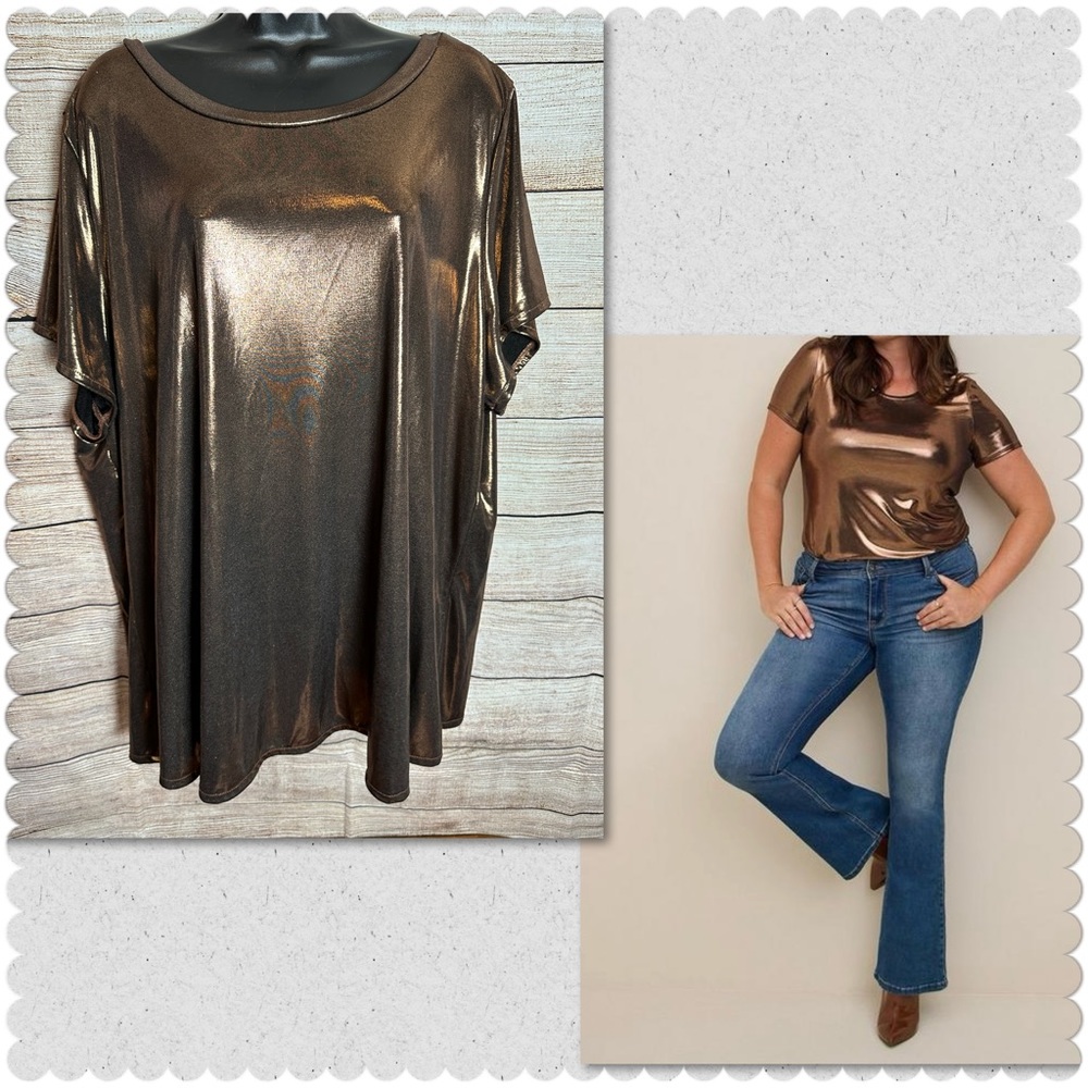 Torrid liquid shine crew neck top